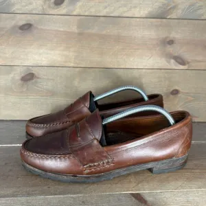 allen edmonds norwell mens size 10 shoes brown leather slip on comfort loafers