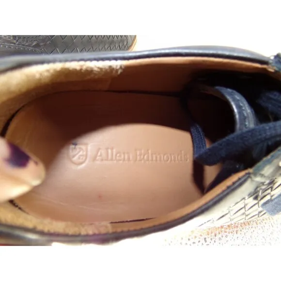 Allen Edmonds Porter Derby Sneaker Mens Size 9 D 55902 Navy Blue Leather