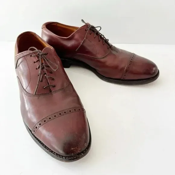 Allen Edmonds Byron Cap Toe Cognac Brown Oxford Dress Shoes Men's 10.5 Classic