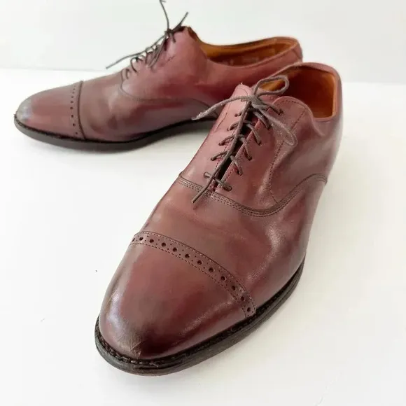 Allen Edmonds Byron Cap Toe Cognac Brown Oxford Dress Shoes Men's 10.5 Classic