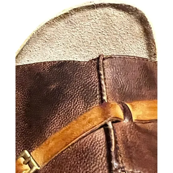 Antelope 729 Open Toe Leather Womans Clog Sandle Coffee Mustard Size 39