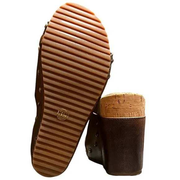 Antelope 729 Open Toe Leather Womans Clog Sandle Coffee Mustard Size 39