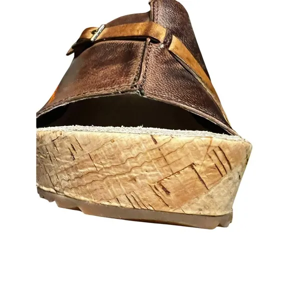 Antelope 729 Open Toe Leather Womans Clog Sandle Coffee Mustard Size 39