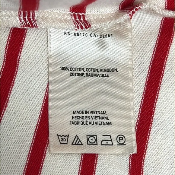 ANTHROPOLOGIE Maeve Marketa Asymmetrical One Shoulder Shift Dress Red Stripe
