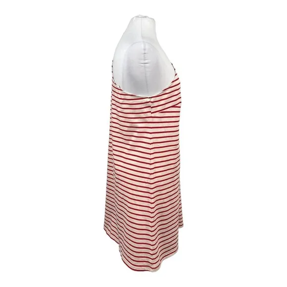 ANTHROPOLOGIE Maeve Marketa Asymmetrical One Shoulder Shift Dress Red Stripe