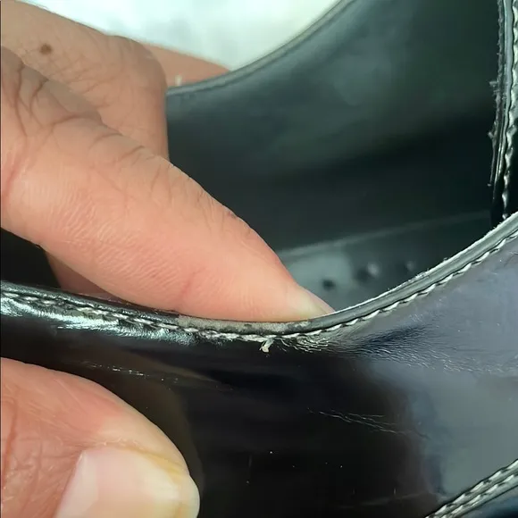 Antonio Zengara Black Pointy, Silver Cap Toe Shoes