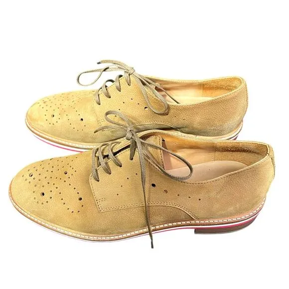 Aquatalia Oxford Shoes Laser Cut Leather Made in Italy Academia Preppy Size 7