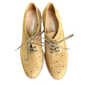 Aquatalia Oxford Shoes Laser Cut Leather Made in Italy Academia Preppy Size 7