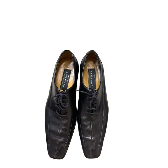 Aventura men’s black leather shoes oxfords size 9.5M SKU 3325