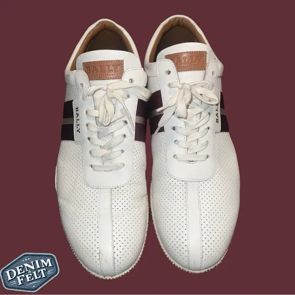 Bally Men’s Switzerland Frenz CalfPerforated Lace-Up Sneakers/Shoes | PRELOVED!