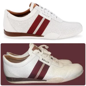 Bally Men’s Switzerland Frenz CalfPerforated Lace-Up Sneakers/Shoes | PRELOVED!