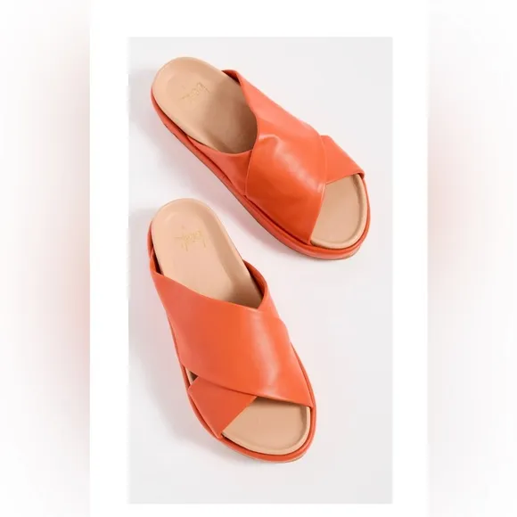 beekKite Sandals Tangerine Women's Orange Platform Slide Sandals size 7