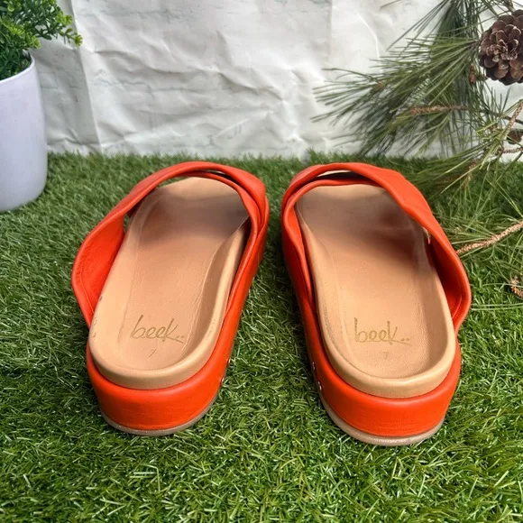 beekKite Sandals Tangerine Women's Orange Platform Slide Sandals size 7