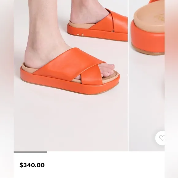beekKite Sandals Tangerine Women's Orange Platform Slide Sandals size 7
