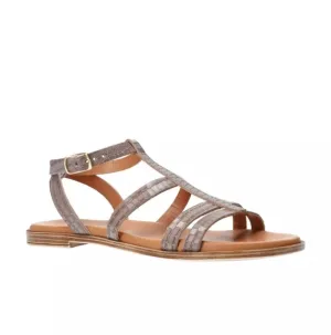 BELLA VITA Womens Gray Crocodile Ira-italy Toe Leather Slingback Sandal 9.5 WW