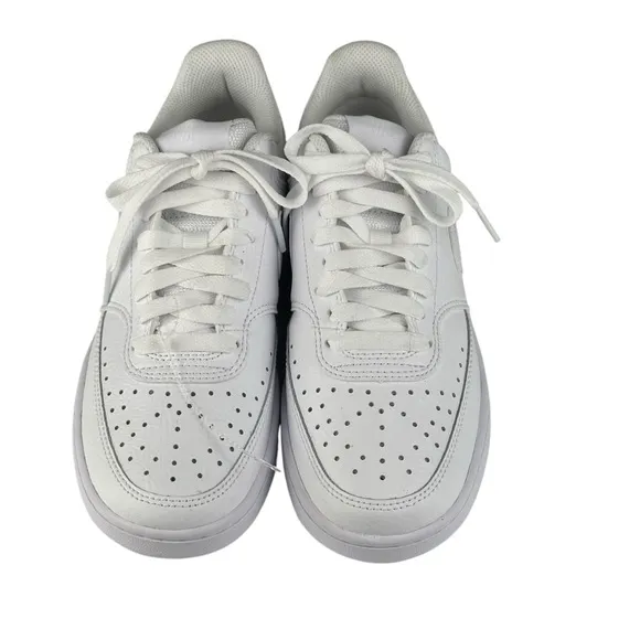 Big Kids Nike Court Vision Sz 6.5 Low Casual Lace-Up Shoes CD5434-100 White NWOB