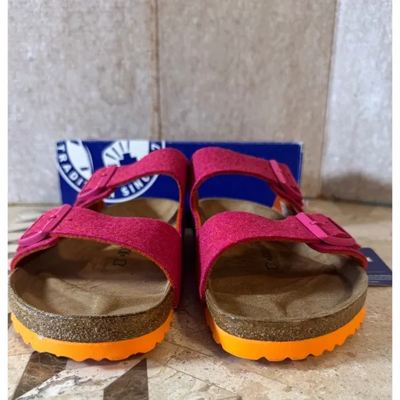 Birkenstock Arizona Rivet Fuchsia EU 45 / US M 12 Sandals NIB Wool Cork Footbed