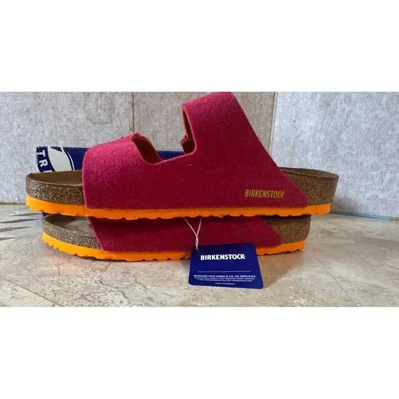 Birkenstock Arizona Rivet Fuchsia EU 45 / US M 12 Sandals NIB Wool Cork Footbed