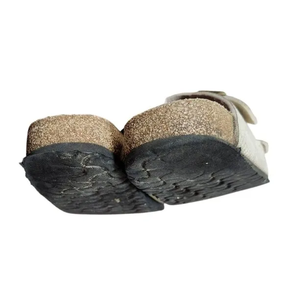 Birkenstock Arizona schmal shiny python eggshell Sandalen Size 9