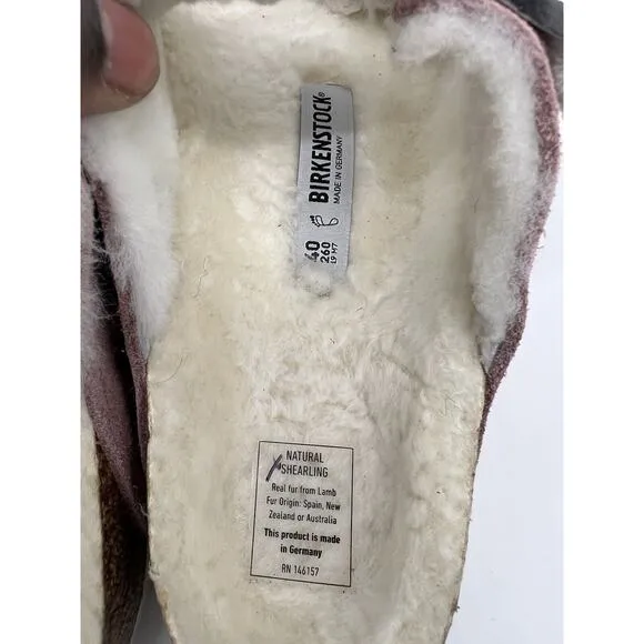 Birkenstock Arizona Shearling-Lined Sandals Size 36 / 5 - 5.5 Pink