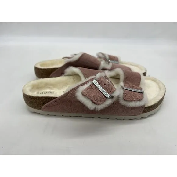 Birkenstock Arizona Shearling-Lined Sandals Size 36 / 5 - 5.5 Pink