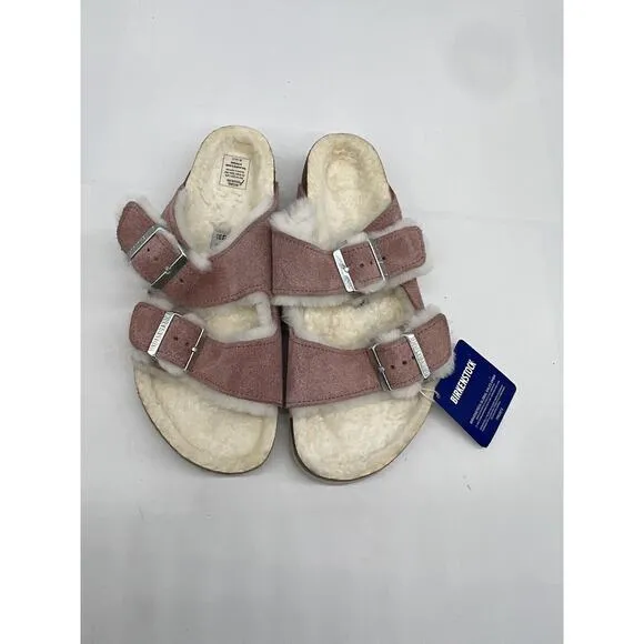 Birkenstock Arizona Shearling-Lined Sandals Size 36 / 5 - 5.5 Pink