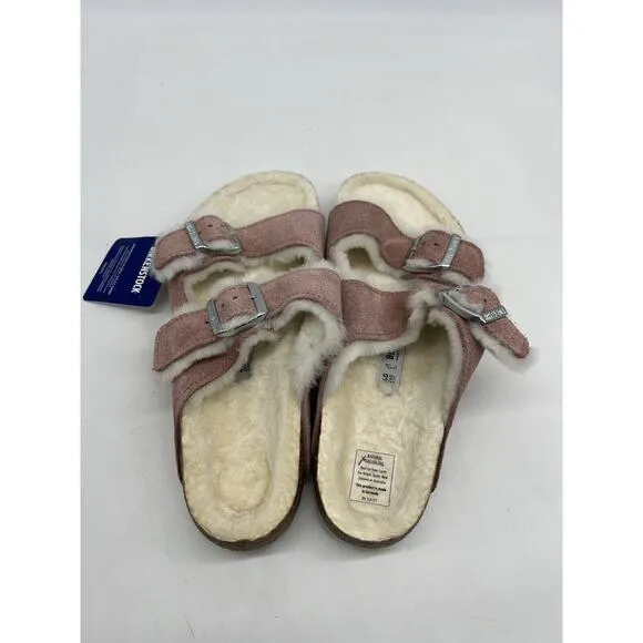 Birkenstock Arizona Shearling-Lined Sandals Size 36 / 5 - 5.5 Pink