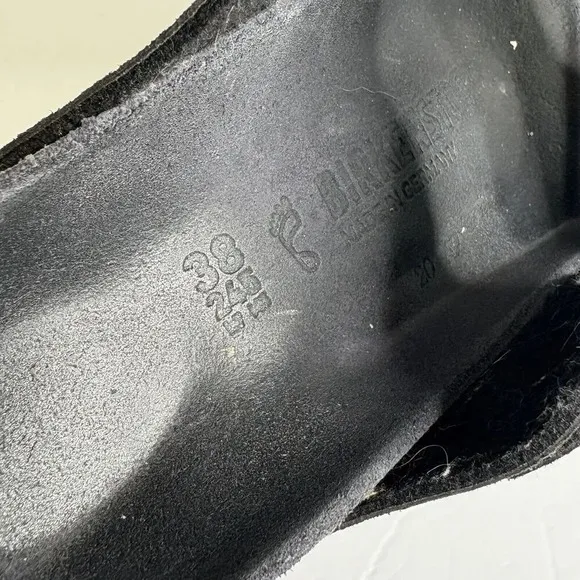 Birkenstock Arizona Women’s 38 (7) Black And Silver Pebble Print Sandals Comfort
