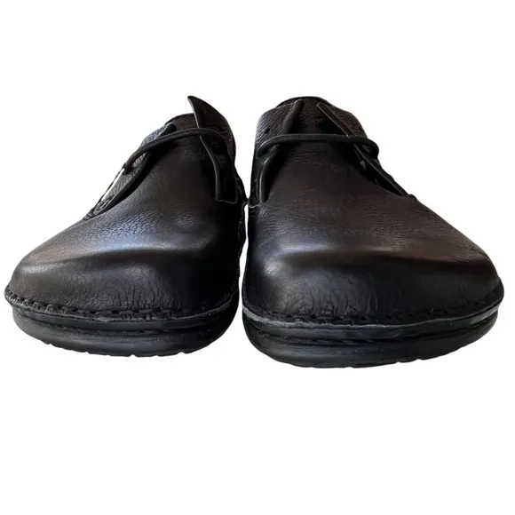 Birkenstock by Footprints Black Genuine Leather Oxford Tie Up Walking Shoe Sz 41