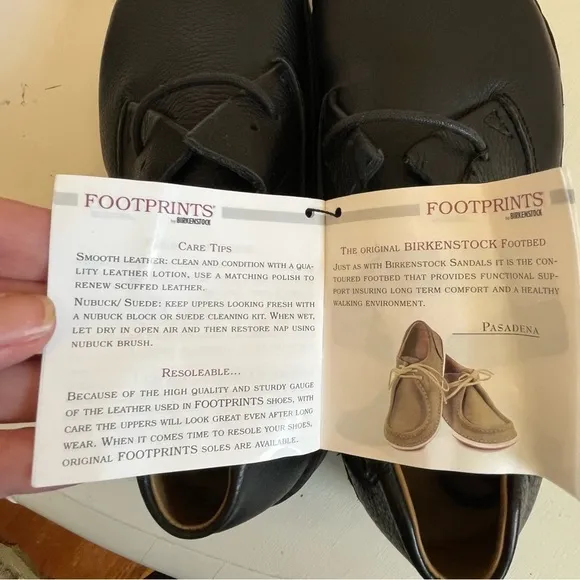 Birkenstock by Footprints Black Genuine Leather Oxford Tie Up Walking Shoe Sz 41