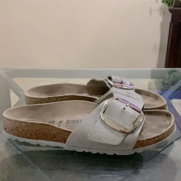🤍🩶BIRKENSTOCK Madrid Graceful Big Buckle Recovery Slide Sandals🩶🤍