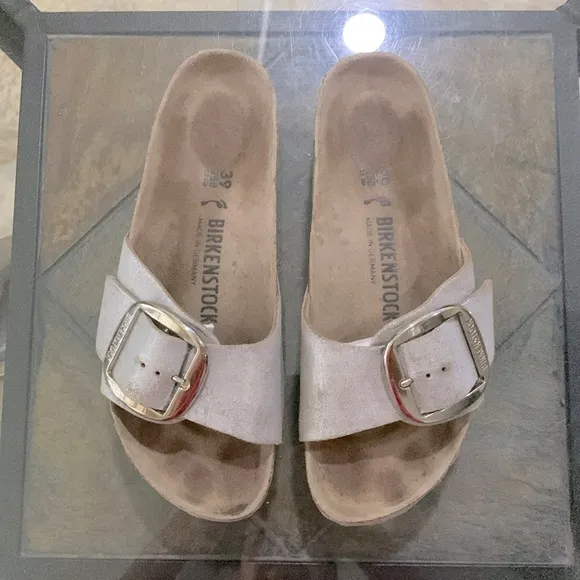 🤍🩶BIRKENSTOCK Madrid Graceful Big Buckle Recovery Slide Sandals🩶🤍