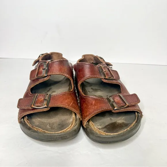 Birkenstock Nebraska Brown Leather Slingback Sandals Size 10 Men’s