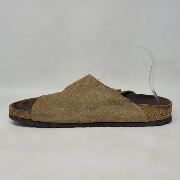 Birkenstock Sandals Mens EU45 US12.5 Zurich Brown Suede Slides Comfort Slip On