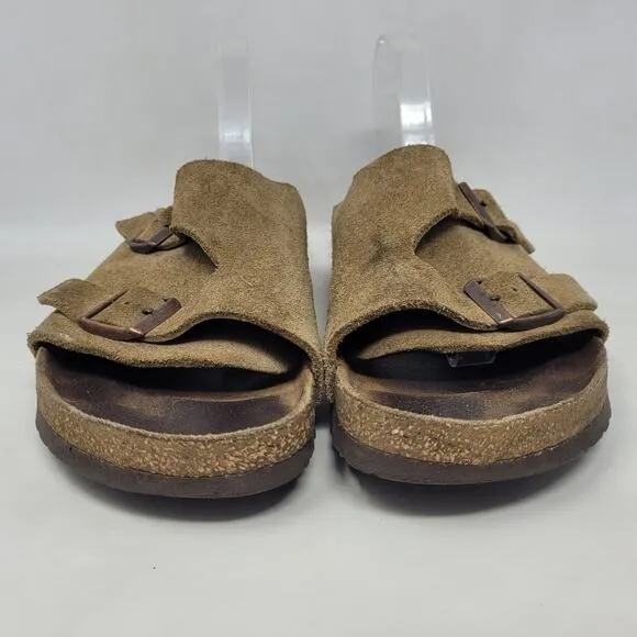 Birkenstock Sandals Mens EU45 US12.5 Zurich Brown Suede Slides Comfort Slip On