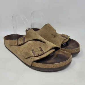 Birkenstock Sandals Mens EU45 US12.5 Zurich Brown Suede Slides Comfort Slip On