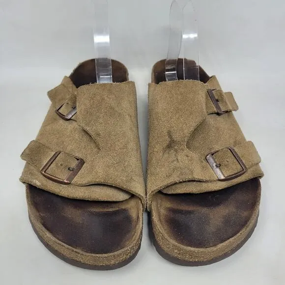 Birkenstock Sandals Mens EU45 US12.5 Zurich Brown Suede Slides Comfort Slip On