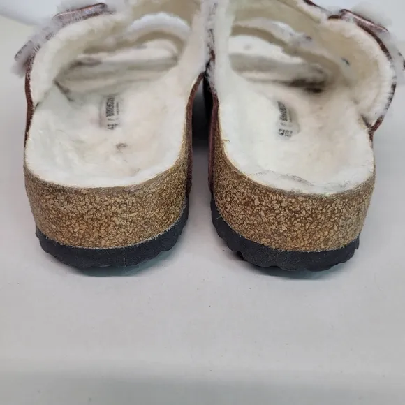 Birkenstock Size 11 Arizona Shearling Two Strap Sandals Sherpa Lined