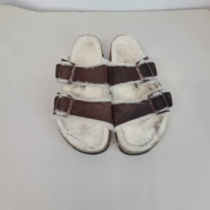 Birkenstock Size 11 Arizona Shearling Two Strap Sandals Sherpa Lined