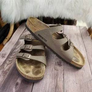 Birkenstock Women's Tan 3 Strap Soft Footbed Slip-on Sandals Sz 9