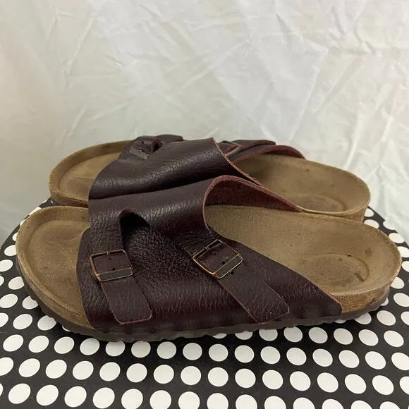 BIRKENSTOCK Zurich EUR 39 / US W8  Brown Leather Comfort Slide Sandals