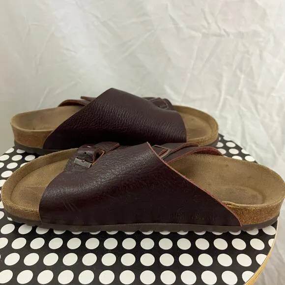 BIRKENSTOCK Zurich EUR 39 / US W8  Brown Leather Comfort Slide Sandals