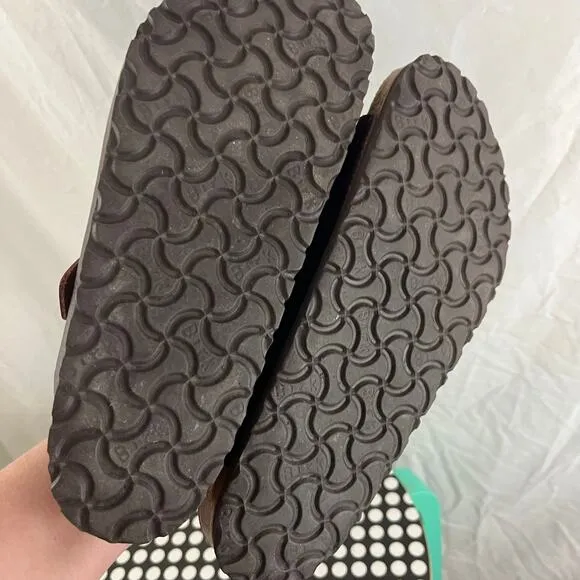 BIRKENSTOCK Zurich EUR 39 / US W8  Brown Leather Comfort Slide Sandals