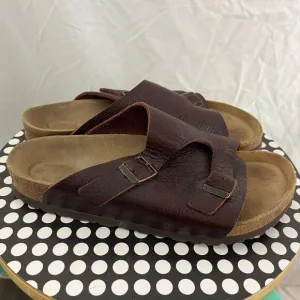 BIRKENSTOCK Zurich EUR 39 / US W8  Brown Leather Comfort Slide Sandals