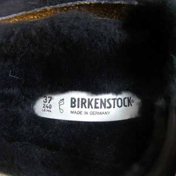 Birkenstock Madrid Sandals Big Buckle Shearling Lined Oiled Leather Size 37 EU