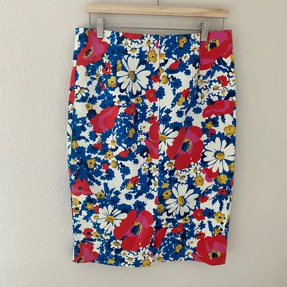 Boden Richmond Poppy Floral Pencil Skirt Colorful Career Office UK14 US10