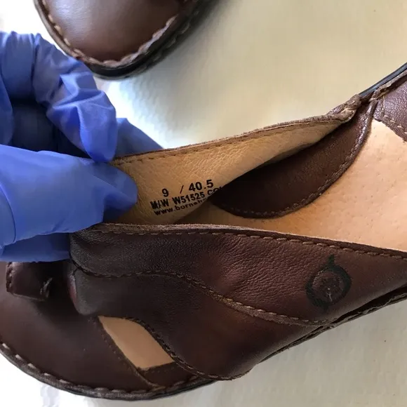 Born Brown Leather Sandals with Asymmetrical Straps