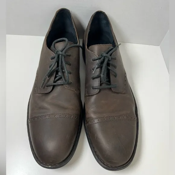 Born Brown Suede Cap Toe Quarter Brogue Derby Shoes Lace Business Mens 15M / 49