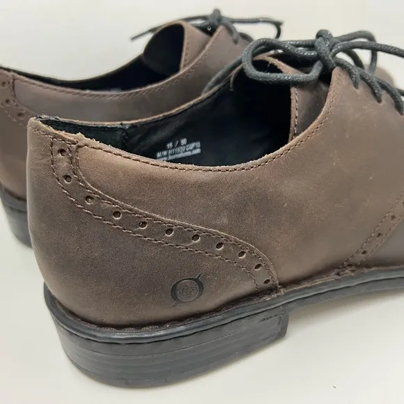 Born Brown Suede Cap Toe Quarter Brogue Derby Shoes Lace Business Mens 15M / 49