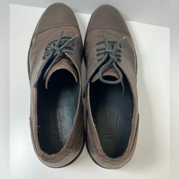Born Brown Suede Cap Toe Quarter Brogue Derby Shoes Lace Business Mens 15M / 49